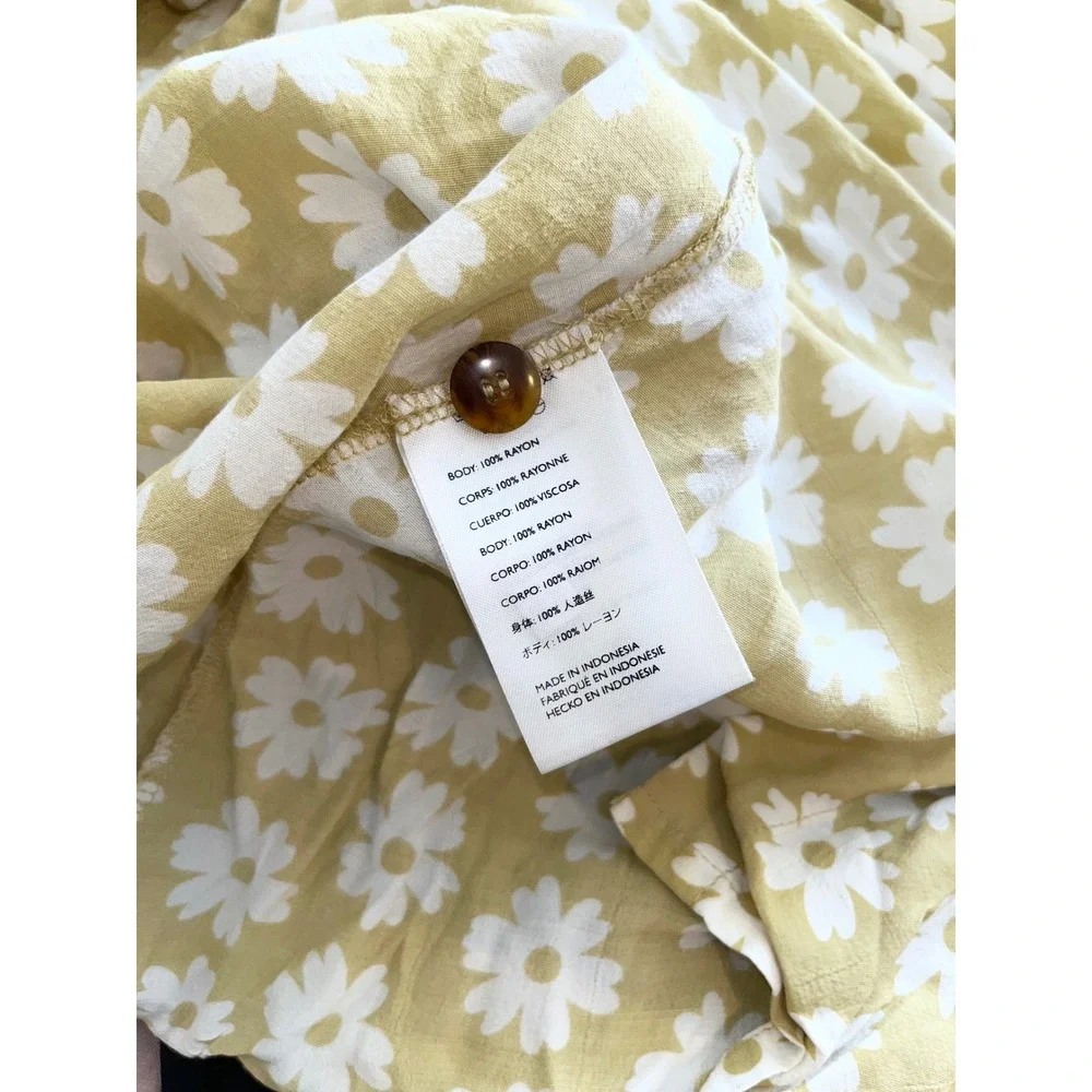Anthropologie Faithfull the Brand Arrieta Daisy Midi Slit Dress Tie Strap Size 4